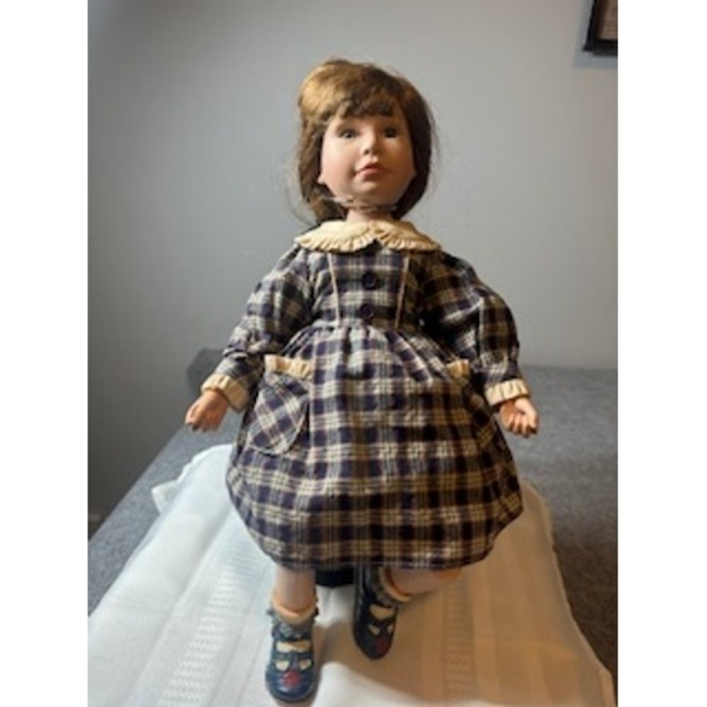 Boyds Bears Taylor Porcelain Doll Limited Edition 16" Plaid Dress 11331/12000